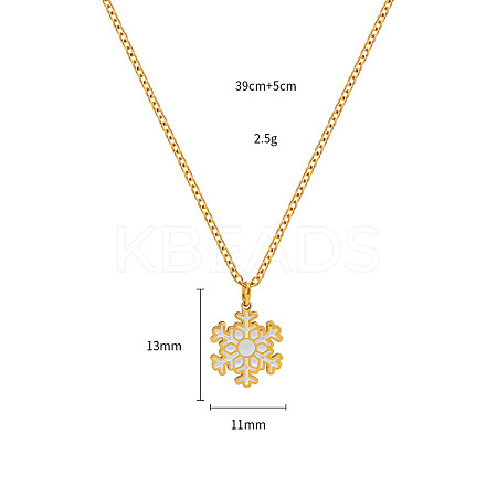 Christmas 304 Stainless Steel Enamel Pendant Necklaces FS-WGDAA96-05-1