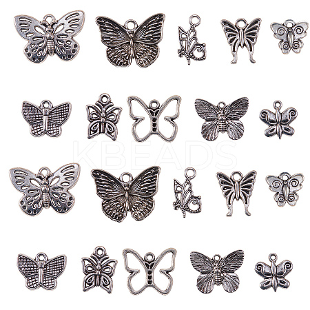 Tibetan Style Hollow Alloy Pendants TIBE-CJ0001-09-1