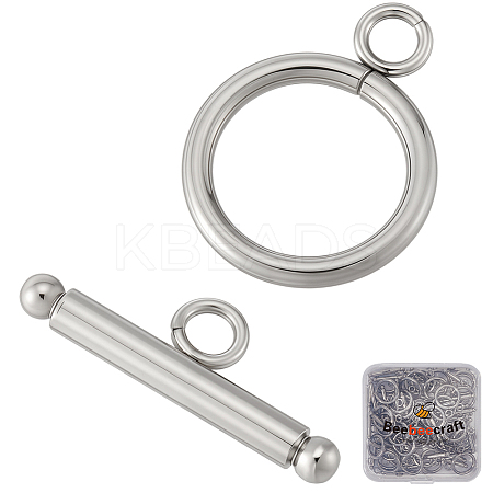 40 Sets 304 Stainless Steel Toggle Clasps STAS-BBC0007-98-1