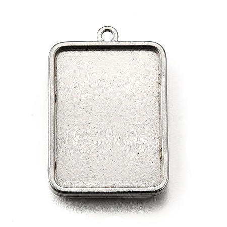 304 Stainless Steel Pendant Cabochon Settings STAS-S181-02P-D-1