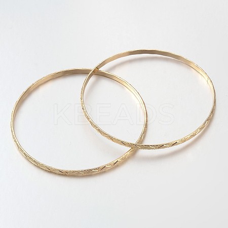 Carved Iron Bangles BJEW-M129-03-1