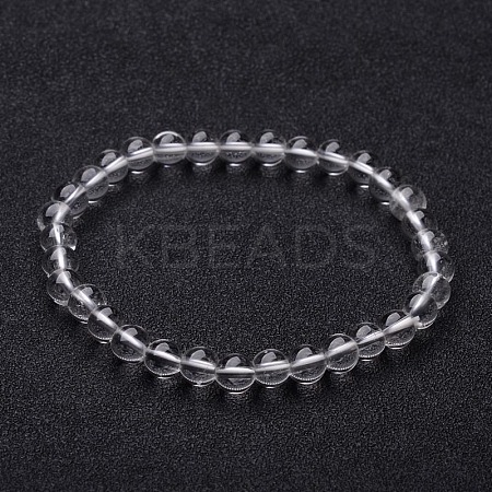Natural Crystal Beaded Stretch Bracelets X-BJEW-F202-07-1