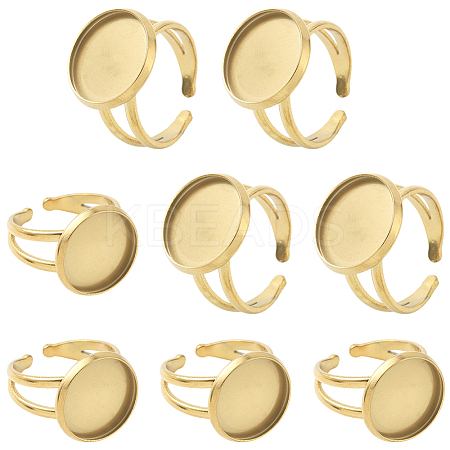 8Pcs 304 Stainless Steel Cuff Ring Settings STAS-BBC0008-13C-1