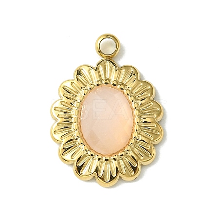 Ion Plating(IP) Real 14K Gold Plated 304 Stainless Steel with Glass Pendant FIND-Z028-30D-1
