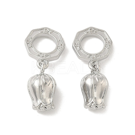 Brass Lily of the Valley European Dangle Charms KK-B166-08P-1