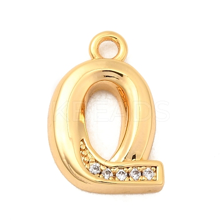 Brass Micro Pave Cubic Zirconia Charms KK-C117-12G-Q-1