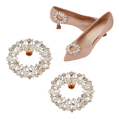 2Pcs Alloy Rhinestone Shoe Decoration AJEW-GO0001-87-1