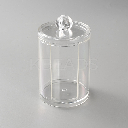 Column Acrylic Cotton Swab Box AJEW-WH20020-302A-1