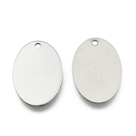 201 Stainless Steel Oval Stamping Blank Tag Pendants X-STAS-R064-03-1