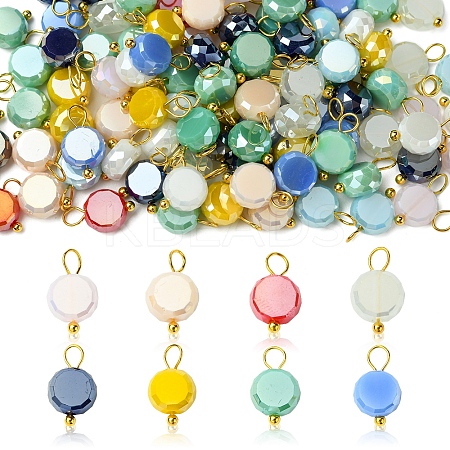 100Pcs Electroplate Glass Charms PALLOY-FZ00017-1