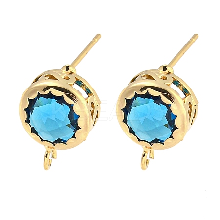 Bass Glass Stud Earring Findings KK-S387-01G-06-1