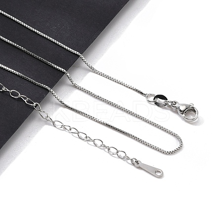 Brass Box Chain Necklaces for Women NJEW-G160-17P-1