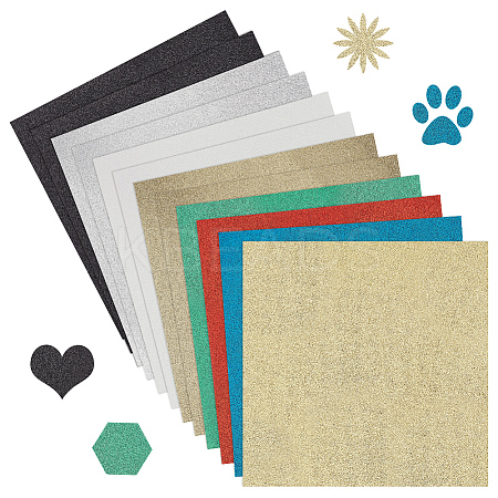 12 Sheets 8 Style Glitter Cardstock Paper AJEW-BC0003-97-1