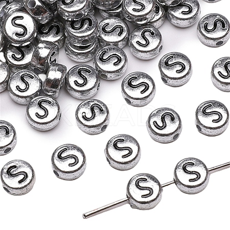 50Pcs Silver Plating Acrylic Beads PW-WG2E8AD-08-1