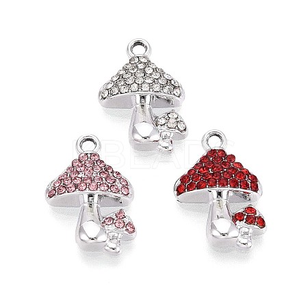Rack Plating Alloy Rhinestone Pendants PALLOY-T091-25M-P-1
