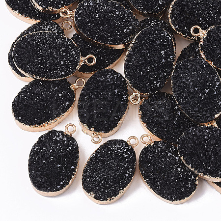 Druzy Resin Pendants RESI-S383-017A-1