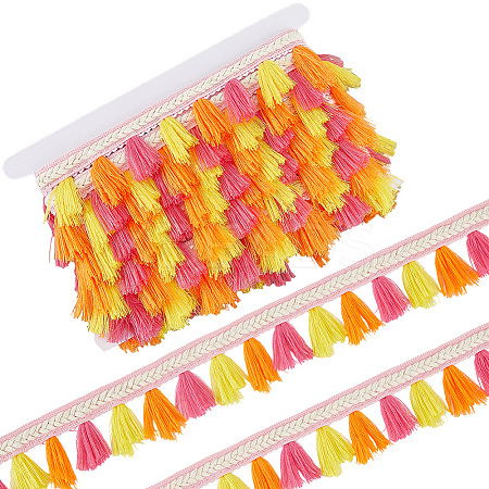5.47 Yards Ethnic Style Polyester Fringe Lace Trims SRIB-CY0001-32A-1