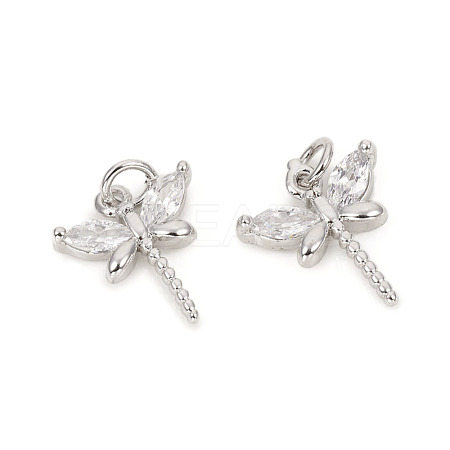 Brass Micro Pave Cubic Zirconia Charms X-ZIRC-L096-06P-1