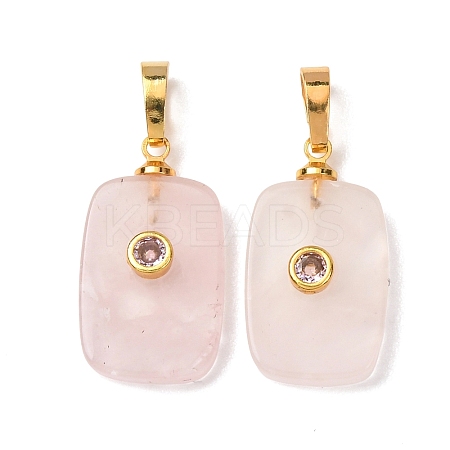 Natural Rose Quartz Pendants G-P628-01G-08-1
