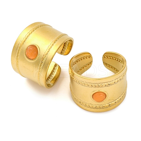 304 Stainless Steel Open Cuff Rings RJEW-K261-03G-1