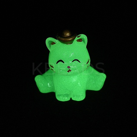 Luminous Resin Lucky Cat Display Decorations DJEW-P020-01D-1