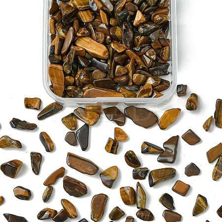 50G Natural Tiger Eye Chip Beads G-YW0001-80-1