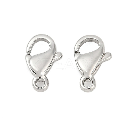 Brass Lobster Claw Clasps KK-P302-17P-1