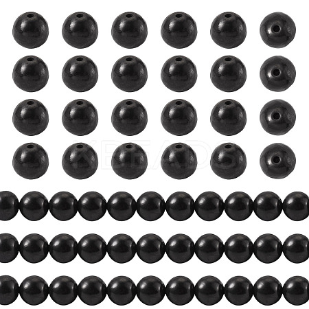 1 Strand Natural Shungite Beads Strands G-TA0003-34C-1
