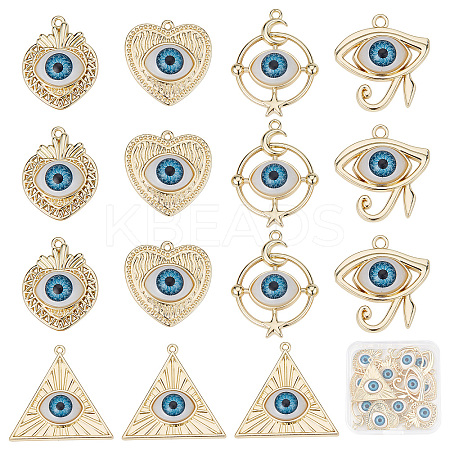 15Pcs 5 Style Rack Plating Alloy Enamel Pendants FIND-SC0004-09-1