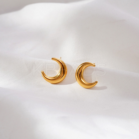 Minimalist Moon 304 Stainless Steel Stud Earrings OR3894-1