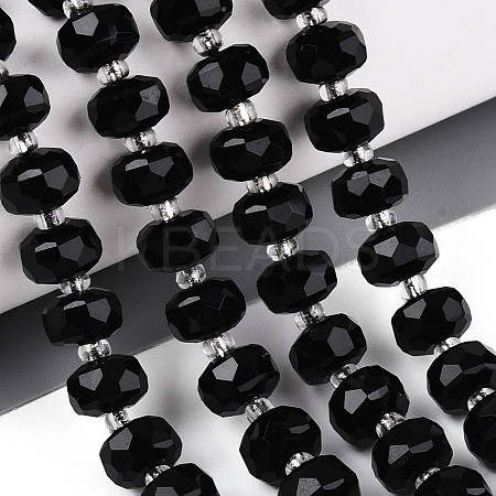 Natural Black Onyx(Dyed & Heated) Beads Strands G-T144-A01-02-1