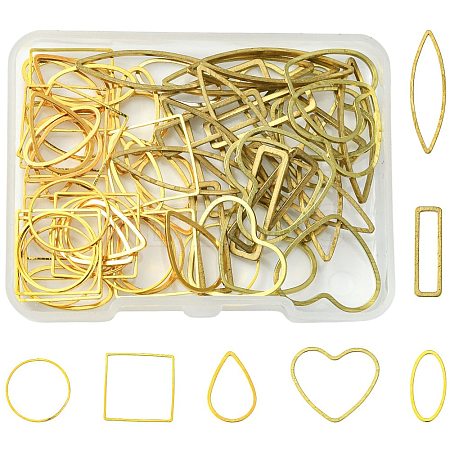 70Pcs 7 Styles Brass Geometric Linking Rings KK-FS0001-99-1