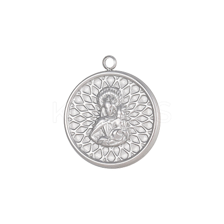 304 Stainless Steel Pendants STAS-OY002-22P-1