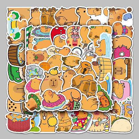 Cartoon Capybara Waterproof PVC Plastic Sticker Labels STIC-PW0006-16-1