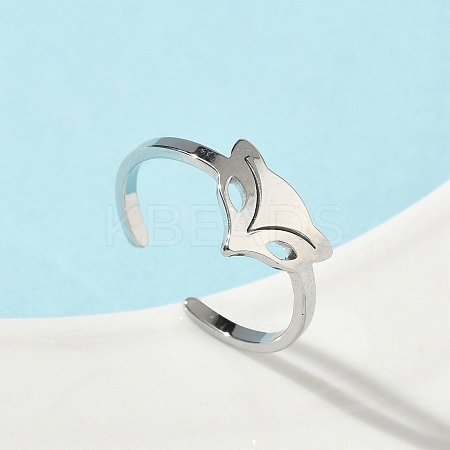 304 Stainless Steel Adjustable Cuff Rings RJEW-Z105-01P-07-1