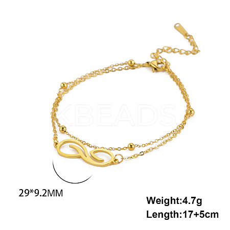 Infinity 304 Stainless Steel Double Layer Bracelets FS-WG70C3B-02-1