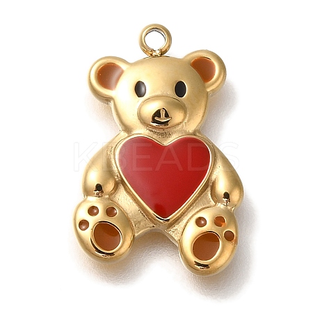 Ion Plating(IP) 304 Stainless Steel Enamel Pendants STAS-P371-074G-1