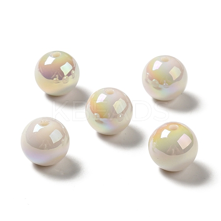 UV Plating Opaque Rainbow Iridescent Acrylic Beads MACR-D063-01A-05-1