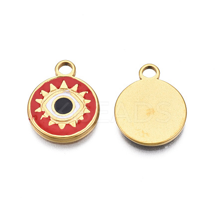 304 Stainless Steel Enamel Pendants STAS-N092-152B-1