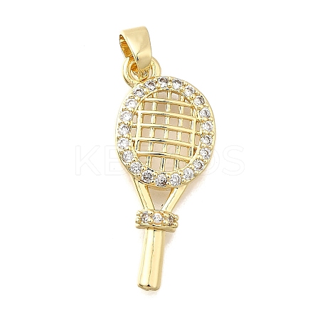 Brass Micro Pave Cubic Zirconia Pendants KK-P336-21G-1