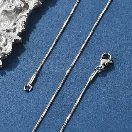 Tarnish Resistant 304 Stainless Steel Snake Chain Necklaces NJEW-E026-12P-1