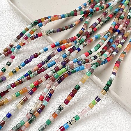 Natural & Synthetic Mixed Gemstone Beads Strands G-K358-A01-01-1