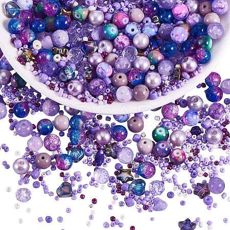 2 Bag Glass Round Beads Set JX547N-1