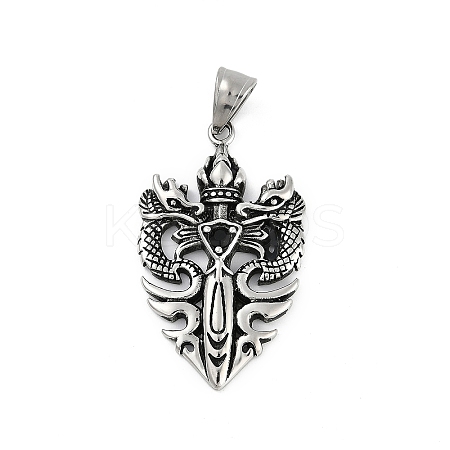 304 Stainless Steel Big Pendants STAS-F310-20AS-1