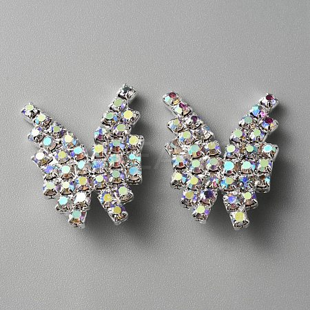 1-Hole Zinc Alloy Rhinestone Shank Buttons FIND-WH0152-110S-1
