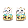 Rack Plating Alloy Enamel Pendants ENAM-T011-144A-2