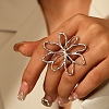 304 Stainless Steel Adjustable Cuff Rings for Women RJEW-Z099-01P-01-1