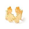 Ion Plating(IP) 304 Stainless Steel Maple Leaf Open Cuff Ring for Women RJEW-E063-18G-2