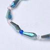 Electroplate Opaque Solid Color Glass Stretch Bracelets BJEW-JB04200-M-3