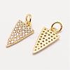 Brass Micro Pave Grade AAA Cubic Zirconia Charms ZIRC-G090-07-NR-2